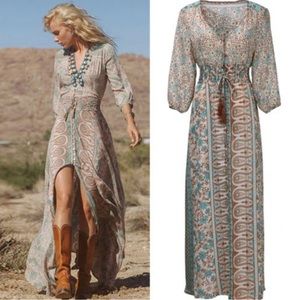 Boho Print Maxi Dress